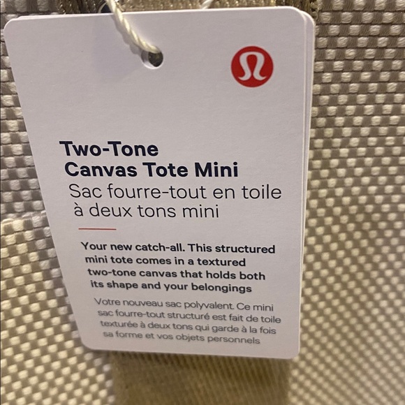 ❤️NWT Lululemon Athletics Canvas Mini Tote - Cream and Tan❤️ - Picture 2 of 4